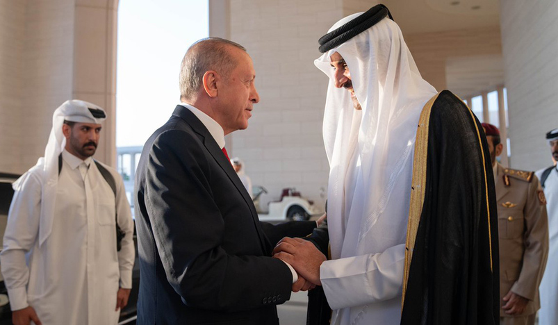 HH the Amir Sheikh Tamim bin Hamad Al-Thani with Turkiye Recep Tayyip Erdogan